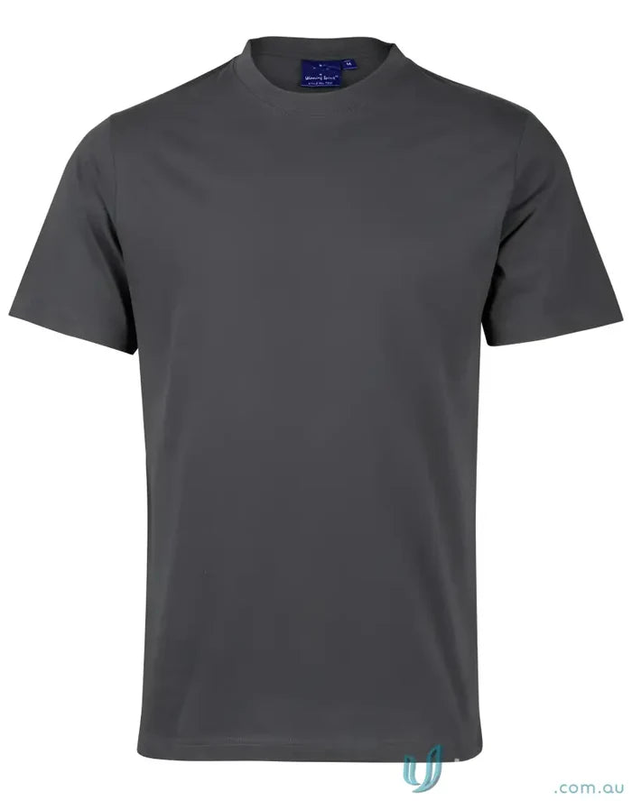 Gray short-sleeved tee made from combed cotton, perfect for uniforms or workwear