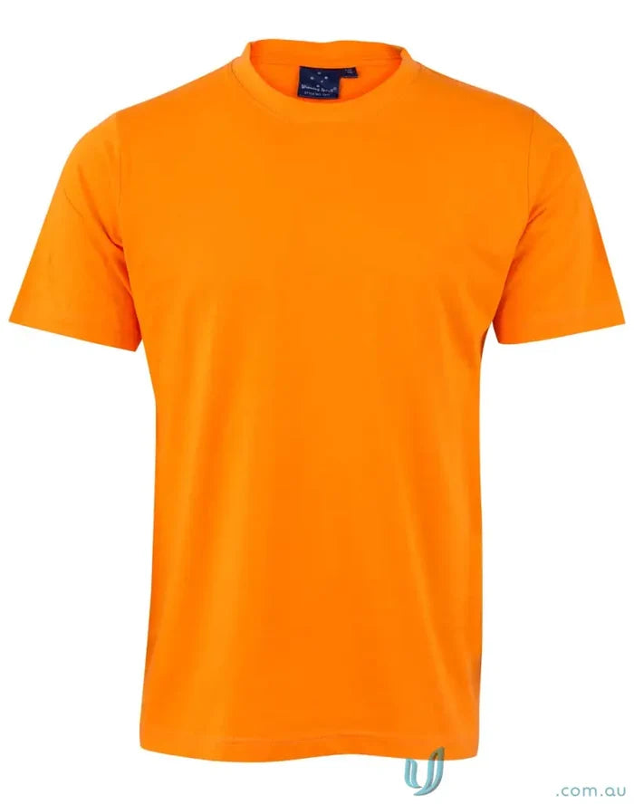 Orange short-sleeved t-shirt in combed cotton from Full Colour Print Kids Semi Fit Tee, perfect for uniforms or workwear