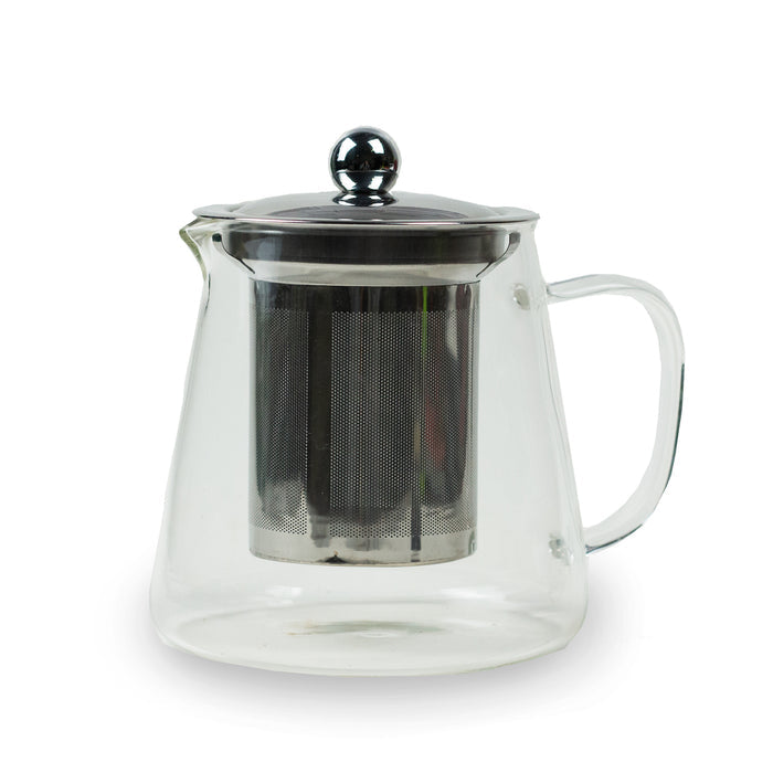 A Full Leaf Glass Infuser Teapot.