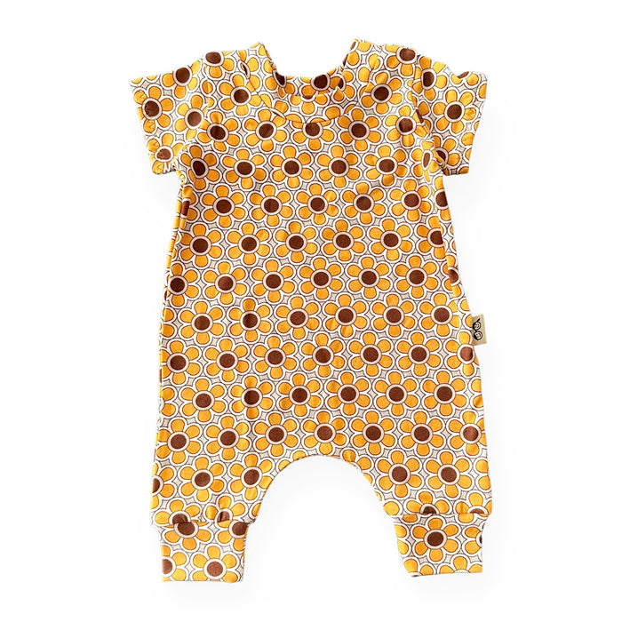Funky Florals in Mustard Harem Romper