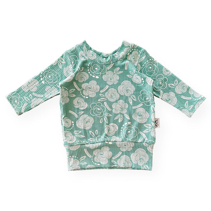Geo Flowers Seafoam Ribbed Lounge Set