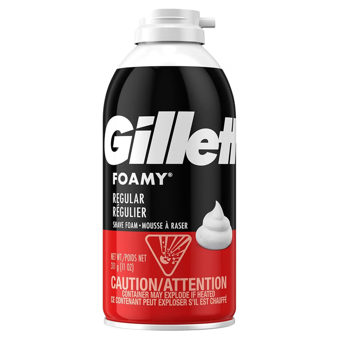 Gillette Foamy Shaving Cream, Regular, 11 oz - 12 Pack