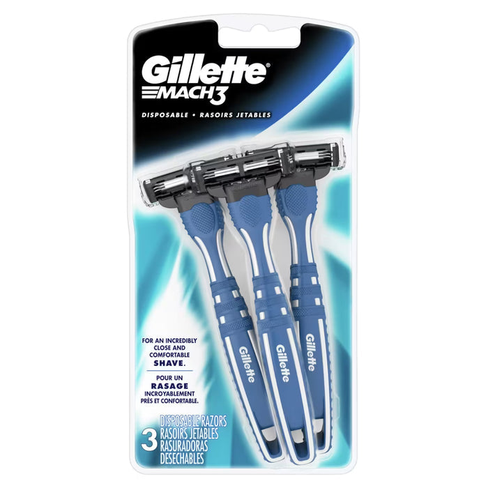 Gillette Mach3 Smooth Men’s Disposable Razors, 3 Ct - 12 Pack