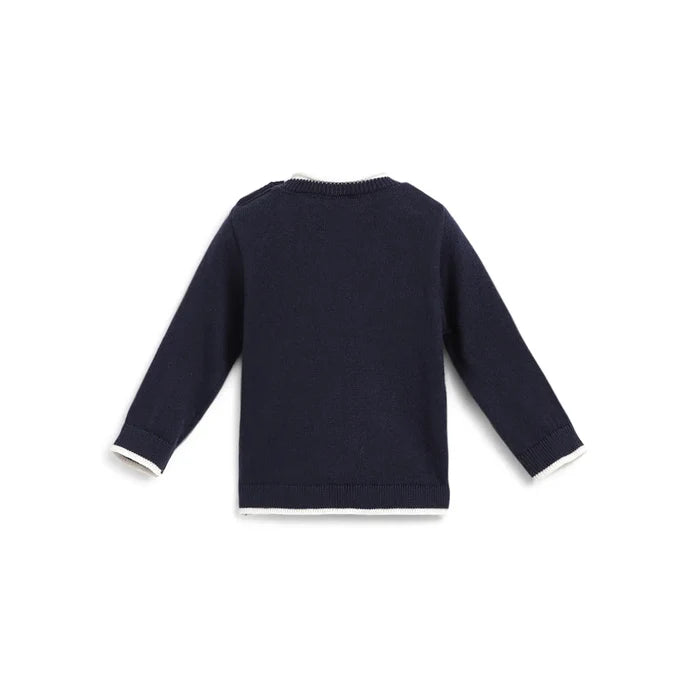 Girls Blue Animal Printed Pullover