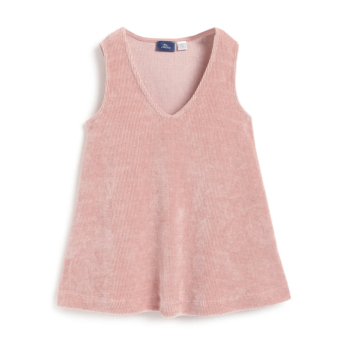Girls Pink Sleeveless A-Line Dress