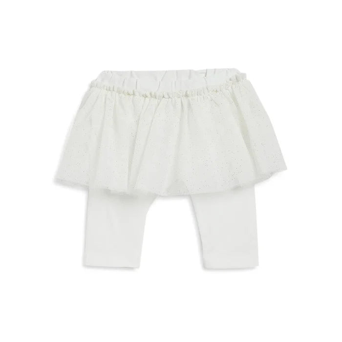 Girls White Embellished T-shirt With Legging