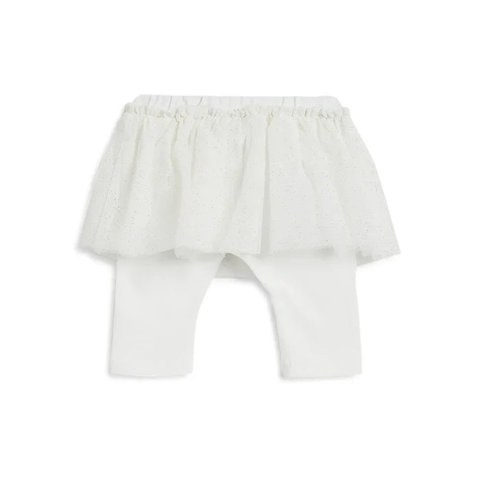 Girls White Embellished T-shirt With Legging