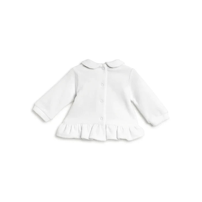 Girls White Embroidered Sweatshirt With Legging