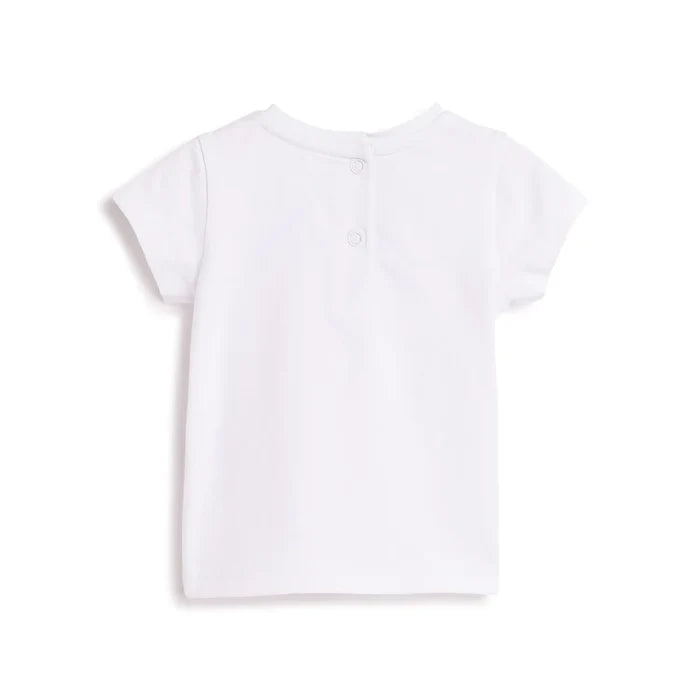 Girls White Graphic Printed T-shirt