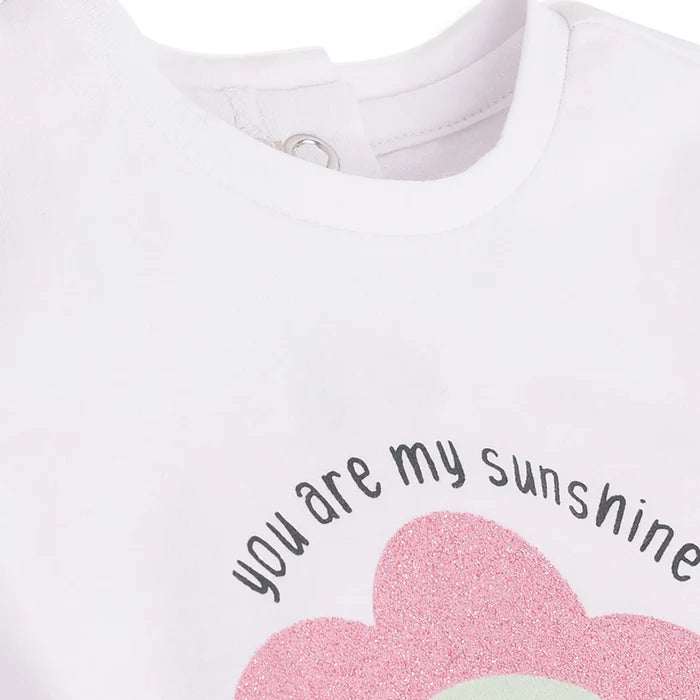 Girls White Graphic Printed T-shirt