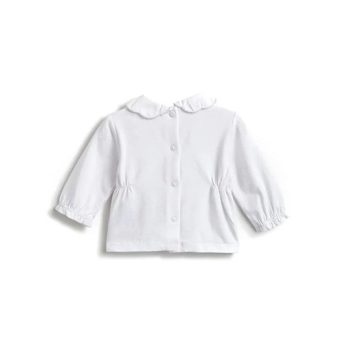 Girls White & Pink Top With Leggings