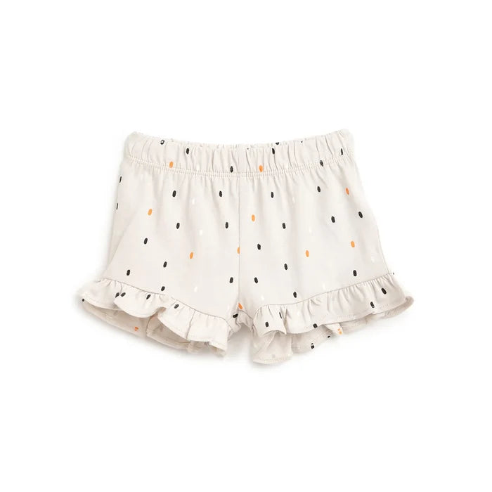 Girls White Printed Top with Shorts