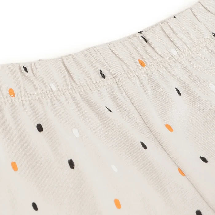 Girls White Printed Top with Shorts