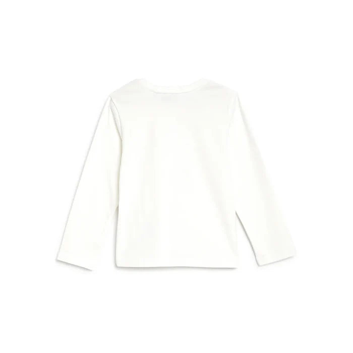 Girls White & Red Embellished T-shirt