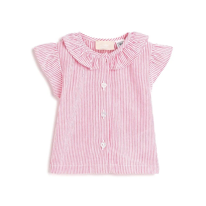 Girls White & Red Striped Shirt