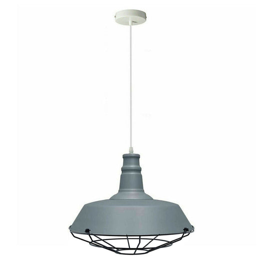 Grey Pendant Light Industrial Single Ceiling Hanging Lighting Fixture~1546
