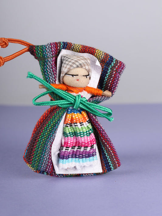 Guatemalan Worry Doll with Bag | One Colour-Image 1