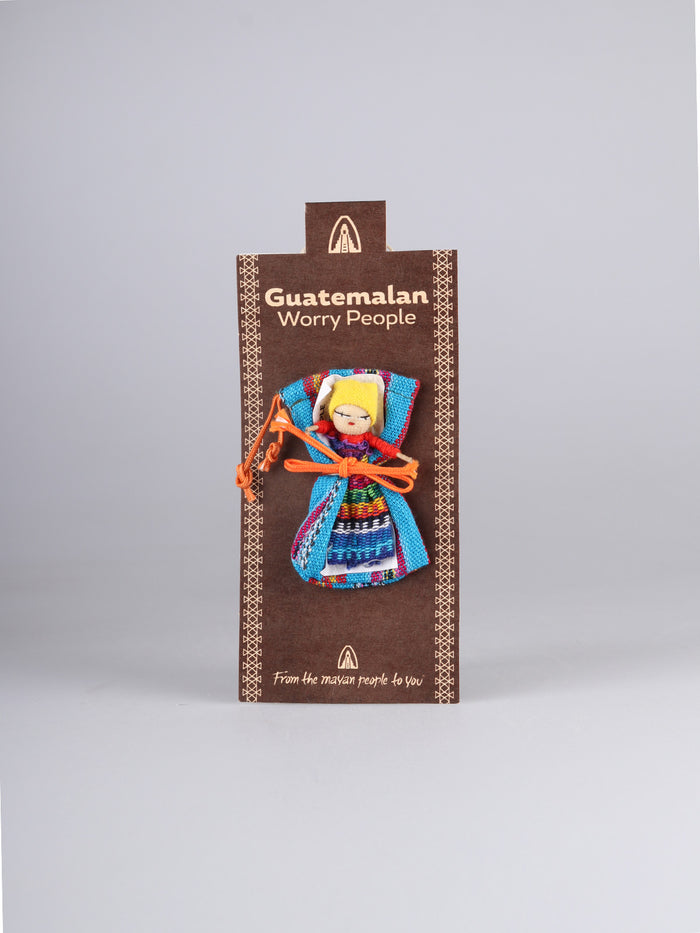 Guatemalan Worry Doll with Bag | One Colour-Image 2