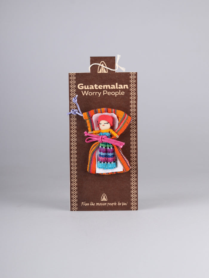 Guatemalan Worry Doll with Bag | One Colour-Image 4