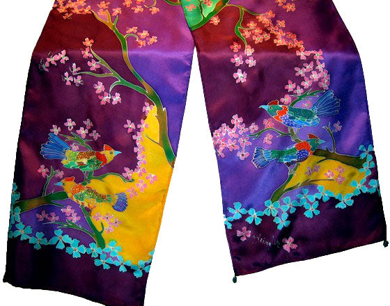 Painted Habotai Silk Scarves by Manisha Winchell