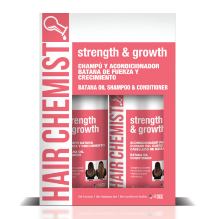 Hair Chemist Strength & Growth Batana Oil Shampoo 33.8 oz. & Conditioner 33.8oz 2-PC BOXED GIFT SET