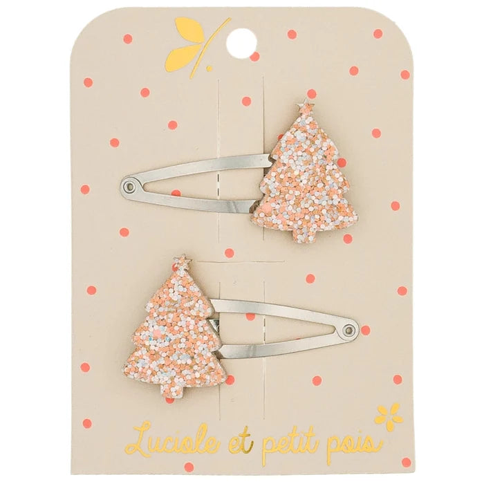 Luciole et Petit Pois - Hair Clips - Tree - Multi Cream - Set Of 2