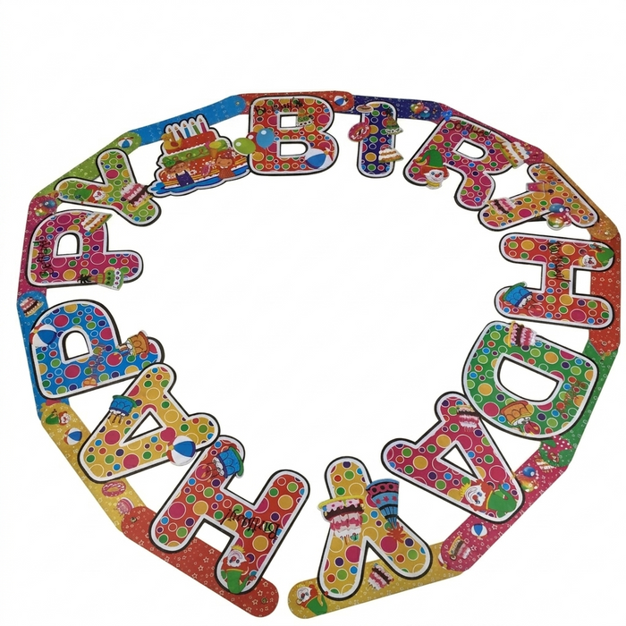 Happy Birthday Banners with Bronze Eyelets, Wholesale