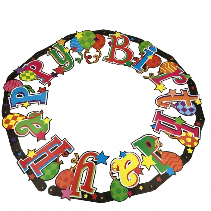 Happy Birthday Banners with Bronze Eyelets, Wholesale