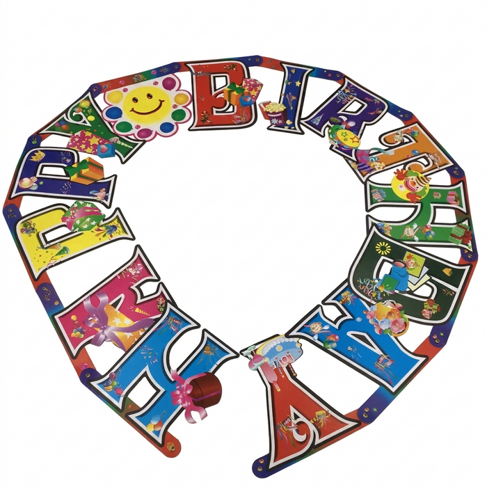 Happy Birthday Banners with Bronze Eyelets, Wholesale