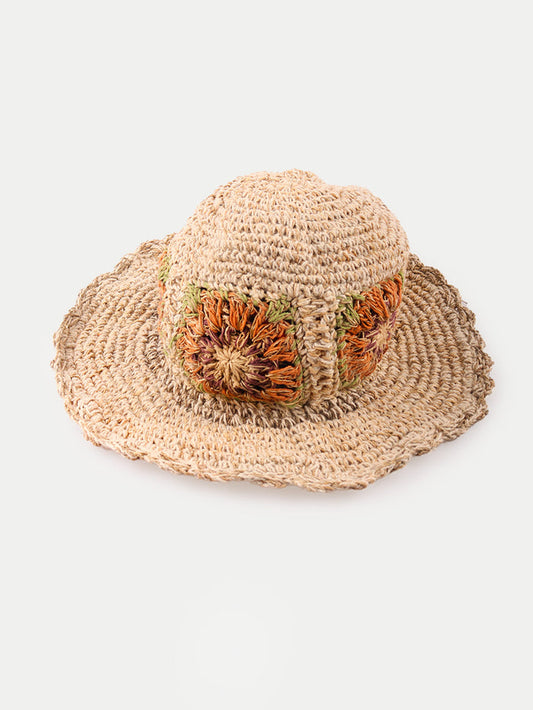 Hemp Cotton Flower Sun Hat | Cream-Image 1