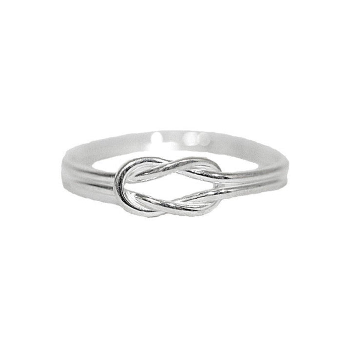 Heracles knot sterling silver ring with intertwined band design