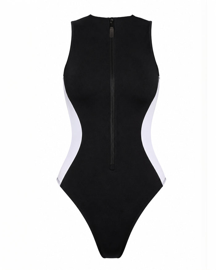 Outline image of Hi Cut Sleeveless Surfy - Contour Black/White