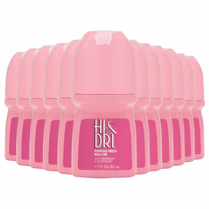 Hi & Dri - Anti Perspirant Deodorant Roll On Powder Fresh  1.7 Oz - 24 Pack -