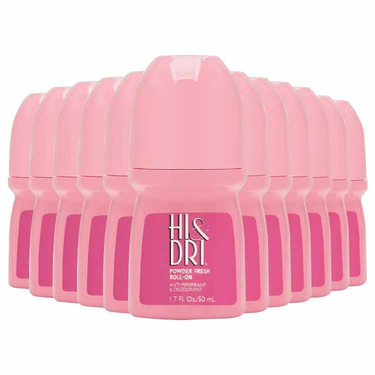 Hi & Dri - Anti Perspirant Deodorant Roll On Powder Fresh  1.7 Oz - 24 Pack -