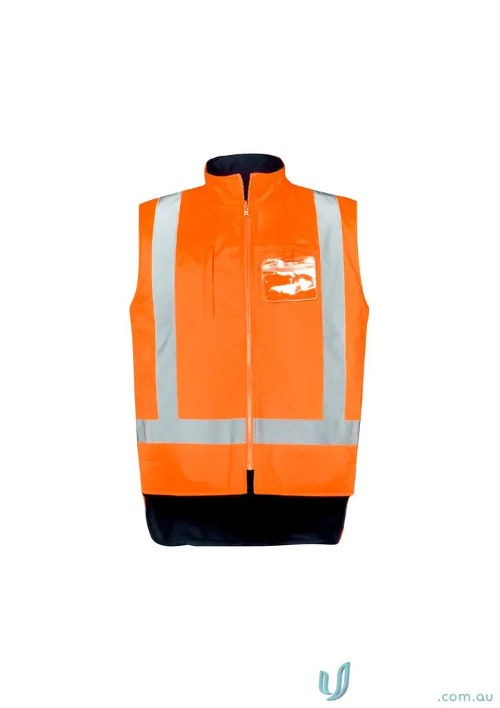 Orange safety vest with reflective stripes on Hi Vis X Back 4 In 1 Waterproof Jacket