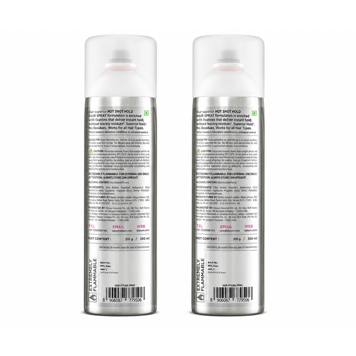 Hot Shot Hold Spray for Instant & Firm Hold - 300 ml(Pack of 2)