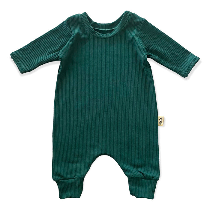 Hunter Green Ribbed Harem Romper