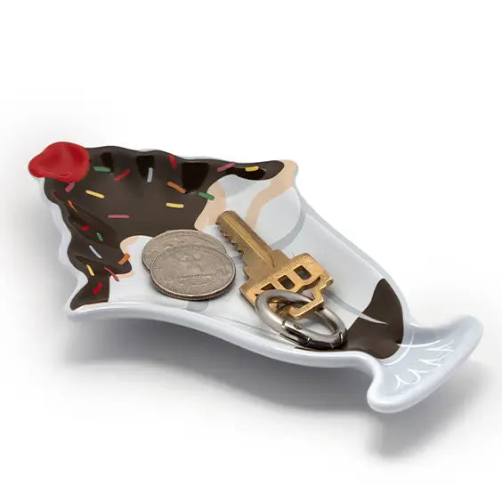 Ice Cream Sundae- Ceramic Trinket & Jewelry Tray / Dish