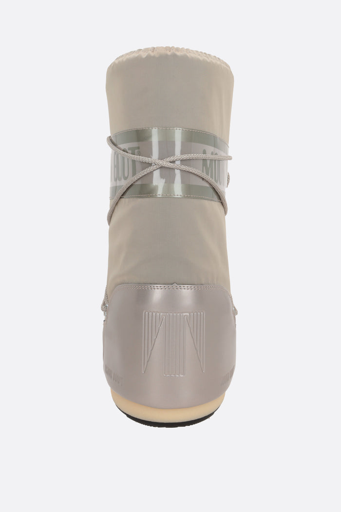 Icon Glance high-top snow boots in satin