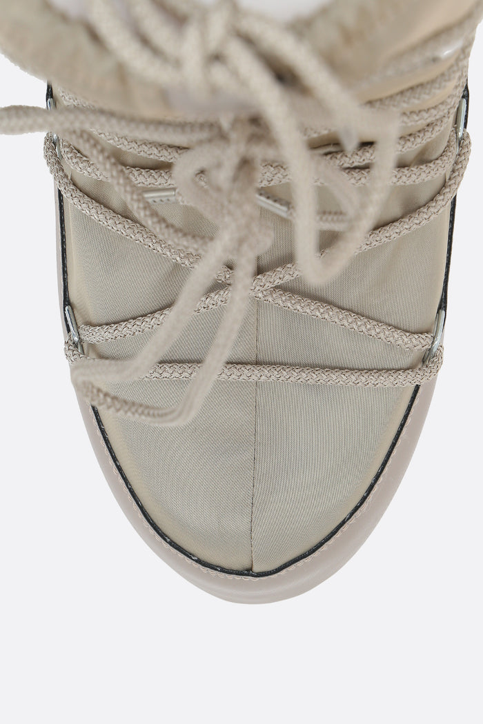 Icon Glance high-top snow boots in satin