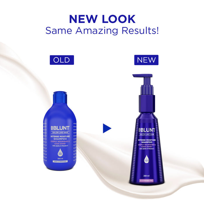 Intense Moisture Shampoo with Jojoba and Vitamin E for Dry & Frizzy Hair - 300 ml (Pack of 2)