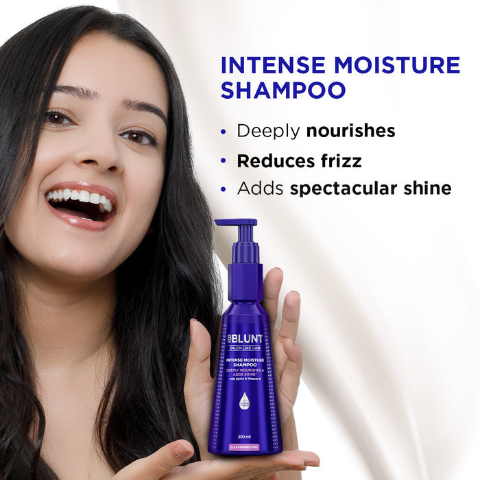 Intense Moisture Shampoo with Jojoba and Vitamin E for Dry & Frizzy Hair - 300 ml (Pack of 2)