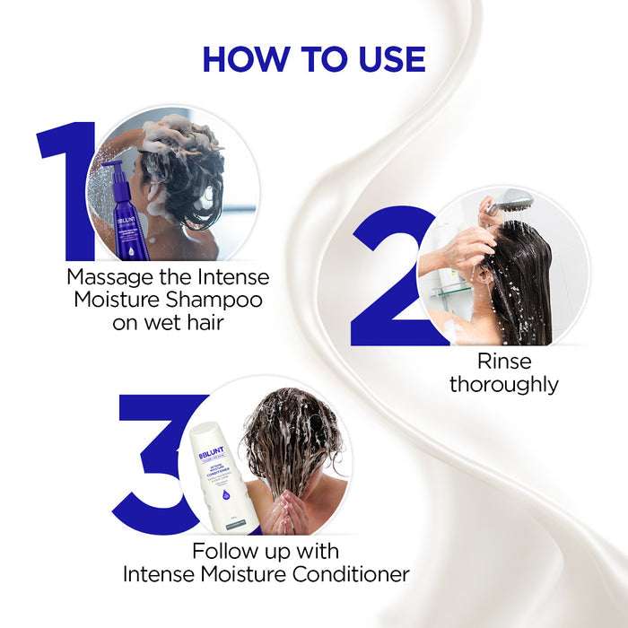 Intense Moisture Shampoo with Jojoba and Vitamin E for Dry & Frizzy Hair - 300 ml (Pack of 2)