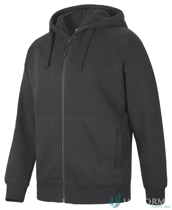 Charcoal gray JB’s Colours zip fleecy hoodie with lined hood and full zip
