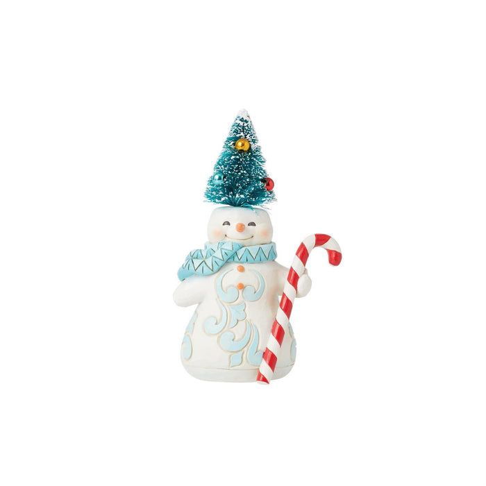 JIM SHORE Pint Snowman Sisal Hat Figurine