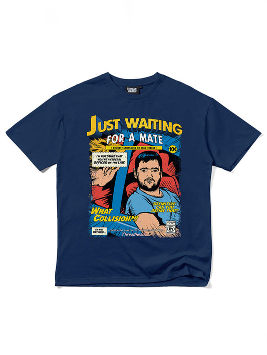 Just Waiting for a Mate T-Shirt | Navy-Image 1