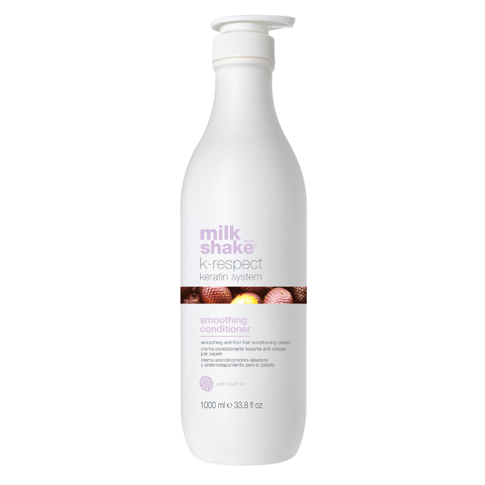 White bottle of milk_shake k-respect hair care system conditioner on a white background