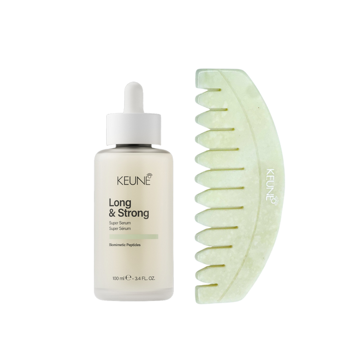 Keune Long & Strong Super Serum en Keune Gua Sha kam verkrijgbaar bij Care For Hair