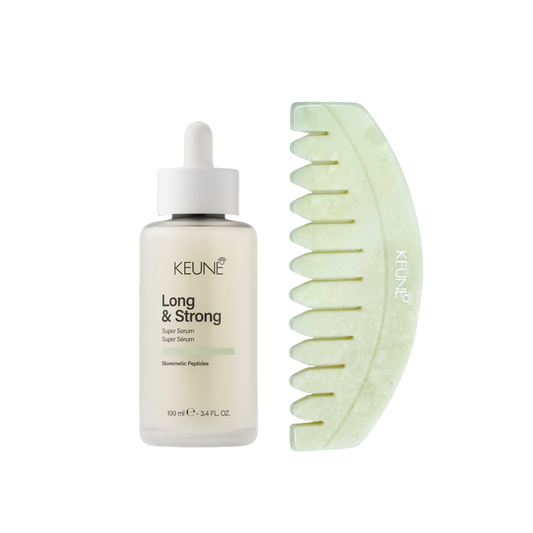 Keune Long & Strong Super Serum en Keune Gua Sha kam verkrijgbaar bij Care For Hair