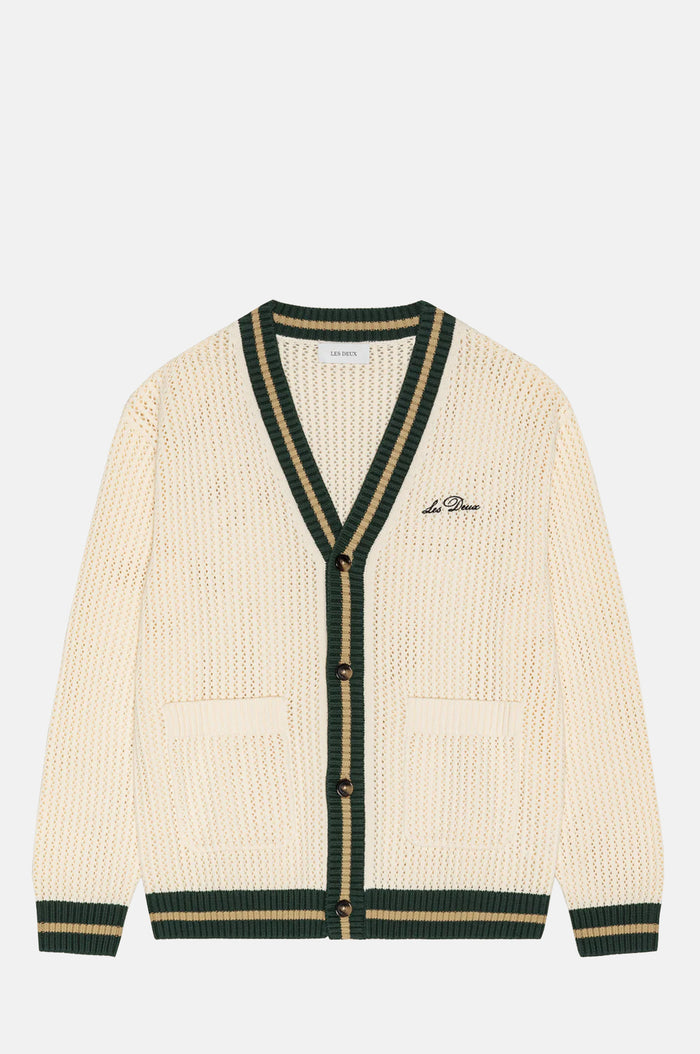Les Deux Lace Knitted Cardigan Eggnog White.